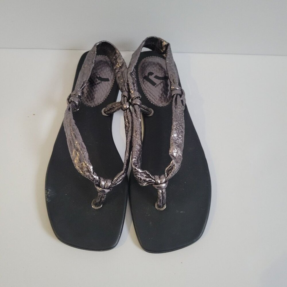 Report Scarlett Metallic Snakeskin Thong Sandals Size 8.5 New